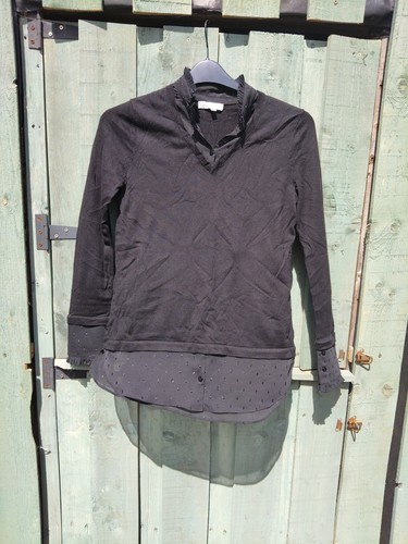 Hobbs black mock shirt - xs,