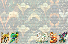 Art Deco Animal A4 Writing Papers, Animal Stationery, Retro, Pen Pal Supplies