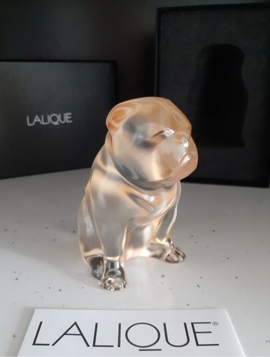 Lalique gold luster bulldog - , in