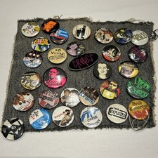 30 x original 1970s/1980s PUNK/ROCK  Badges | Sex Pistols Pin Badges | Vintage