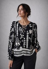 F&F Black White Boho Floral