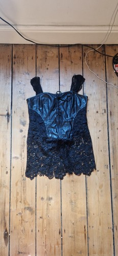 Gothic faux leather lace flowy