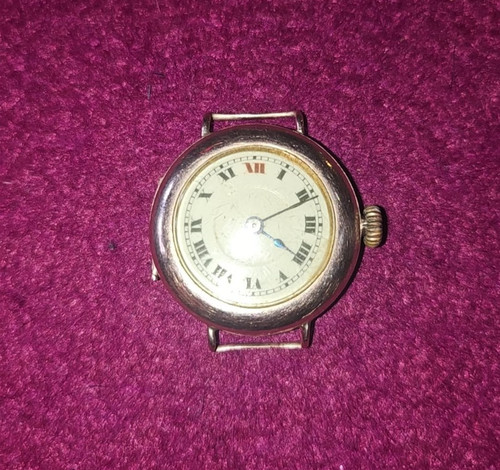 Rare 9ct gold - ww1, swiss