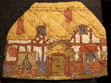  Vintage thatched Cottage shape quilted Tea Cosy.Cotswold Design.Tea pot. Cotton
