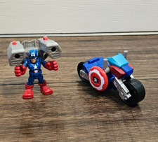 Marvel Super Hero Adventures Captain America Victory Launcher Figure and Bike