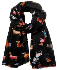 Black Dachshund Scarf Ladies