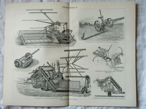 C1895 antique mower grass - mower,