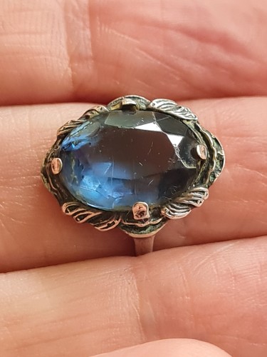 Silver arts and crafts ring - and,