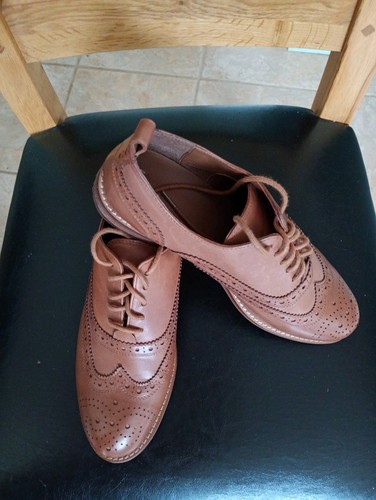 Brown leather ladies crew - brown,