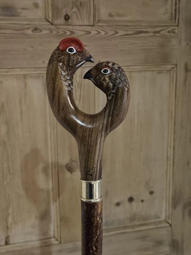 Grouse bird handle hand carved