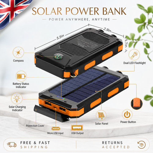 Solar power bank - power, 20000mah