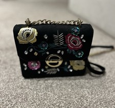 Black embellished cross - black,