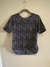 Therapy House Of Fraser Ladies Size 8 Blue & White Short Sleeve Blouse Top