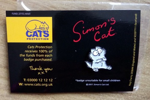 Pin badge simons cat grey - badge,