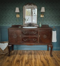 Ornate Mahogany Antique Vintage Wash Stand Sink Bathroom Vanity Unit Cupboard