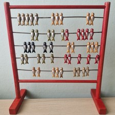 Antique Vtg Wooden Swallow Bird Abacus German ? Child Toy Treen Interior Design 