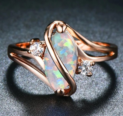 White fire opal 18k rose - opal,