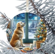Golden Retriever Dog Hanging Bauble Gift Present Decoration Christmas 