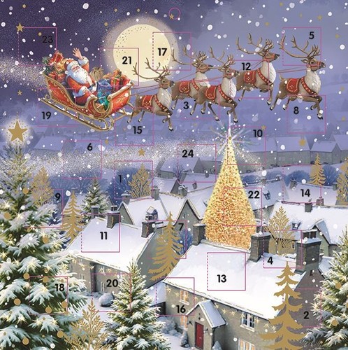 Santa sleigh square - sleigh, advent