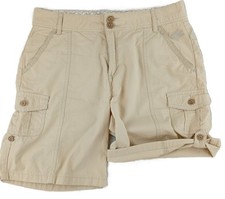 Mantaray Shorts Women's Size 12 Stone Beige 100% Cotton Cargo W33