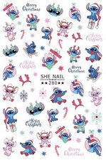 Christmas Stitch Nail Art Stickers  Cute Cartoon Design Snowflake DIY Mani 280