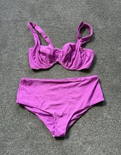 Miss Mandalay Pink Underwired Bikini 32E Bottoms Medium