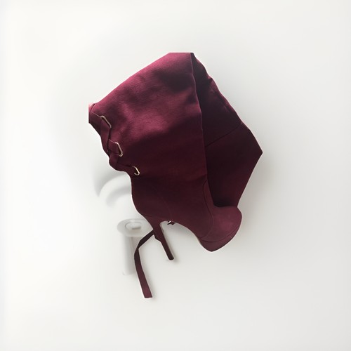 Maroon tight high stilleto - maroon,