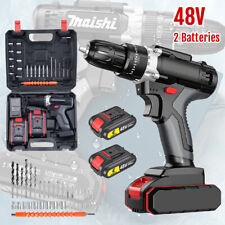 48V Cordless Hammer Drill Set Electric Impact Driver Screwdriver + 2x Battery