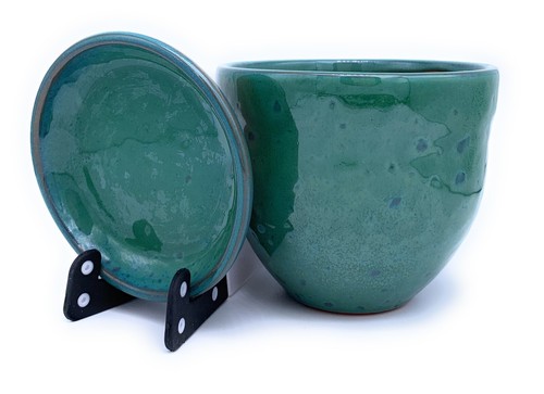 Plant pot ceramic glazed with - plant,