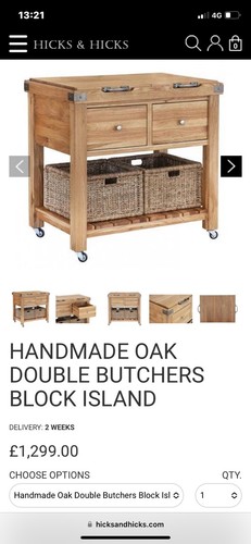 Double butchers block trolley - butchers,