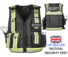 Hi-Viz Security Vest Reflective Strips - Tactical Adjustable with Utility Pocket