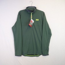 Helly Hansen Jumper Mens Green Daeg 1/2 Zip Pullover Walking Hiking Base Layer