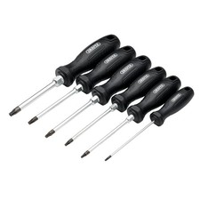 Draper Torx Star Tamperproof Hard Grip Screwdriver Set 6 Pc Magnetic Tips 13586