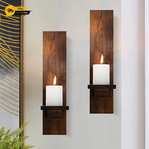 Set rustic wooden - of, wall
