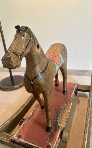 Vintage wooden rocking horse - vintage,