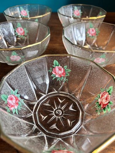 Vintage glass floral - 5,
