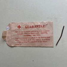 WW1 ZEPPELIN - PIECE OF WIRE SOLD ON BEHALF OF RED CROSS CUFFLEY AIRSHIP 1916
