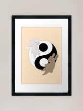 Rabbit Yin and Yang Framed Art