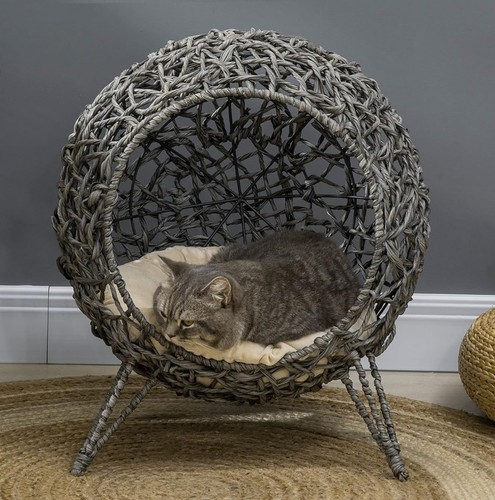 Rattan cat house elevated - house, bed