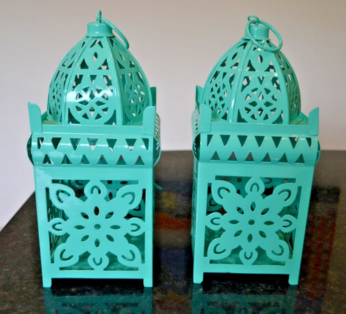 Pair green metal moroccan - pair, of
