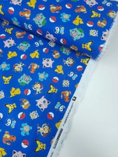 Blue Pokemon Character 100% Cotton - Perfect for Quilting & Dressmaking Fabric