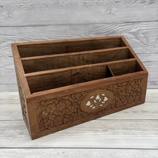 Hand Carved Wooden Letter Rack