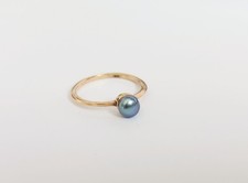 925 Sterling Silver Black Pearl Ring