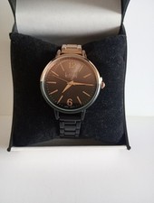 Eton Men's/Unisex Black/Gold Colour Watch. Stainless Steel. New/Fully Working.