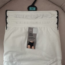 M&S COLLECTION 3 Pack Cotton Rich Full Briefs White Size 14 BNWT Marks & Spencer