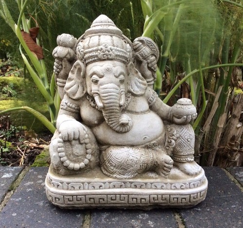 Stone garden reclining ganesh - garden,