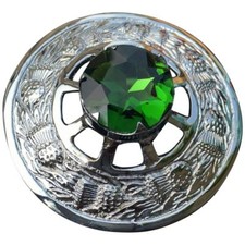 Kilt Fly Plaid Brooch Green