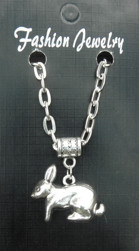 Rabbit pendant necklace - 20", or
