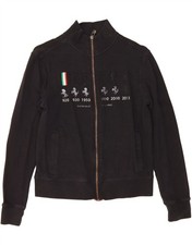 FERRARI Boys Graphic Tracksuit Top Jacket 9-10 Years Medium Black Cotton AI08