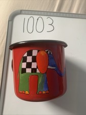 Smaltum Enamel Mug – Red Elephant Design, Made in Praha, Czech Republic